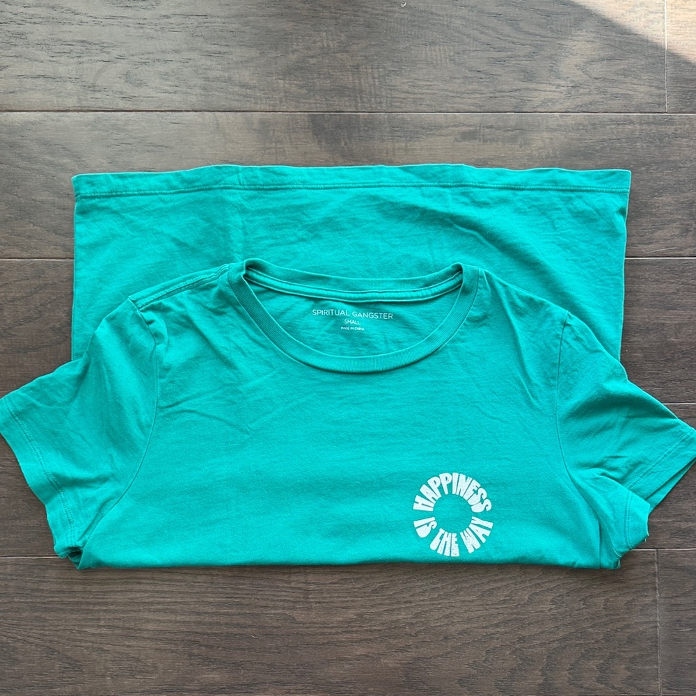 Spiritual Gangster Turquoise Tee with Positive Print